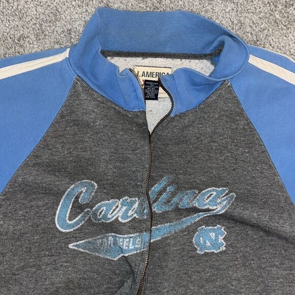 Worn Broken Zipper UNC North Carolina Tarheels Track Fleece Jacket XXL 2XL - Picture 5 of 11
